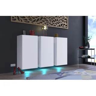 Furnitech K9 Modernes Wohnzimmer, Kommode, Schrank, Sideboard, Schlafzimmer, Esszimmer, Wohnzimmermöbel Matt (Möbel ohne LED, K9-18M-W2)