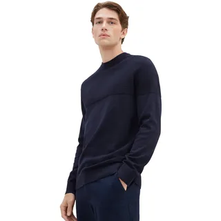 TOM TAILOR Herren 1038221 Strick-Pullover aus Baumwolle, 10668-sky Captain Blue, L