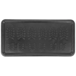 Relaxdays Schuhabtropfschale Gummi Ablage für nasse Schuhe, hoher Rand, BxT: 80x40 cm, rutschfest, Fußmatte, schwarz