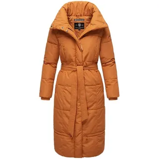 Navahoo Damen Wintermantel Warmer Steppmantel extralang mit Gürtel Mirenaa Rusty Cinnamon Gr. XXL - XXL