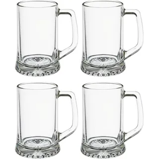 Sg secret de gourmet - Set von 4 biergläser mit henkel 32cl - Transparent