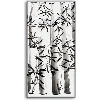 Dekor Leinwand Uhr Wandbilder Geräuschlos 30x60 Malerei Bambus weiß schwarz - weiße Hände