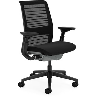 Steelcase Think Ergonomischer Bürostuhl mit LiveBack Lumbalstütze, 4D-Armlehnen, nachhaltigem Design Onyx