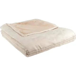 Gold-Line Alcantara Kuscheldecke 150 x 200 cm Beige/Gold