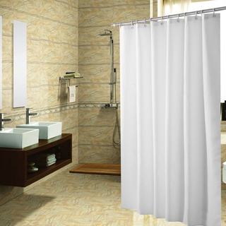 ANAZOZ Weiß Duschvorhang 80x180cm, Duschvorhänge Anti Schimmel Waschbar Dusch Gardine Polyester mit Ösen und Ringe