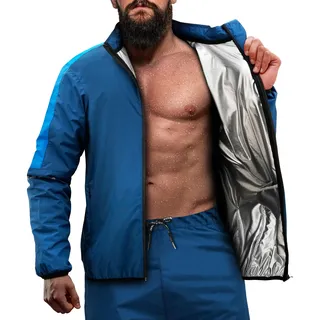 RDX Schwitzanzug Zum Abnehmen, Saunaanzug REACH OEKO TEX 100 ZERTIFIZIERT, Sauna Suit Fitnessanzug Sweatsuit Sportanzug Trainingsanzug Sweatanzug Thermo MMA Boxen Gym Sport Fitness Laufen Herren Damen