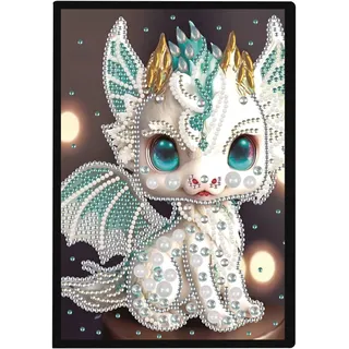 DCIDBEI Diamond Painting Notizbuch A5 Blank Diamond Painting Notizheft Diamant Painting Notebook Diamant Malerei Notizbuch Skizzenbuch Tagebuch für Schülerbüro Schulbedarf(50 Blätter) (Drachen)