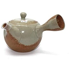 Japanische Tokoname Teekanne Keramik glasiert Grau 330 ml