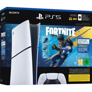 Sony PlayStation 5 Slim Digital Edition 825 GB Weiß + Fortnite Blüte Chaos + 1x DualSense Wireless-Controller