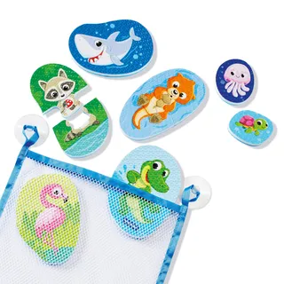 Ravensburger 12034120 Play+ Bade-Puzzle: Tiere & Badespielzeug, Spielzeug ab 1 Jahre, inklusive praktischer Netztasche, Badewannenspielzeug