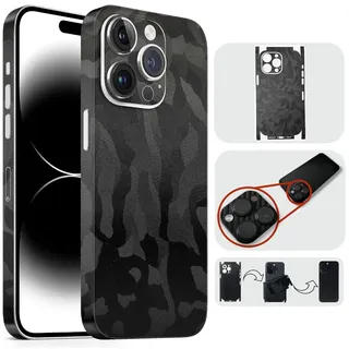 TF Skins kompatibel mit iPhone 15 Pro Max, Skin Schutzfolie mit 360° Schutz, super dünn und resistent (Shadow Black)