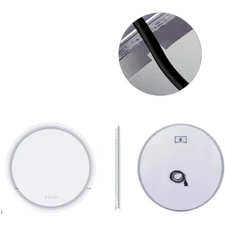 Runder LED-Badez mirrors, RGB-Hintergrundbeleuchtung, Touch-Sensor , 23,6x23,6 Zoll - Silber