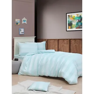 Nuit Des Rêves Mint XL Quilt Cover Set (155 x 200 cm), 70% Cotton/30% Polyester, Includes 1 Pillowcase (80 x 80 cm), Machine Washable, Elegant Button Closure, Twin
