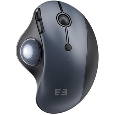 seenda Trackball Maus Kabellos, 2,4G USB & Bluetooth Maus mit Trackball, 8 Leise Tasten, 200 bis 1600 DPI, Wiederaufladbare Ergonomische Trackball für PC, Laptop, Tablet (Schwarz & Blau)