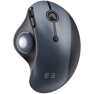 seenda Trackball Kabellos, 2,4G USB & Bluetooth Maus mit Trackball, 8 Leise Tasten, 200 bis 1600 DPI, Wiederaufladbare Ergonomische Trackball Maus für PC, Laptop, Tablet (Schwarz & Blau)