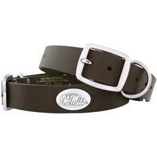 ZEP-PRO Brown Leather Concho Pet Collar, Ole Miss Rebels, Large