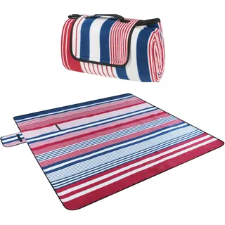 Walser 13644 Reisedecke mit Alurückseite, wasserdichte Picknickdecke, wärmeisolierte Campingdecke, sanddichte Stranddecke mit Tragegriff XXL 200x200cm