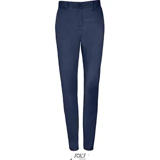 SOL'S Damen Satin Stretch Hose High Waist Jeggings Röhre Jeans, Größe:44, Farbe:French Navy - Blau