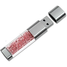 FeliSun Kristall USB-Flash-Laufwerk USB 3.0 Flash Drive Speicherstick USB Externer Speicher Data Datenspeicher USB Sticks Für Geburtstagsgeschenke Hochzeitsgeschenke(64GB,Rosa)