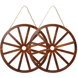 Garneck 2 Stück Holz Wagenrad 50cm – Vintage Deko Für Garten - Hausbar Und Garage – Alte Western Wanddekoration - Rustikale Bauernhaus Wandkunst Perfekt Für Besondere Anlässe Und Partys