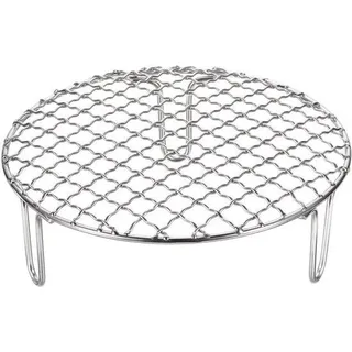 Rundes Grillrost 7,1 Zoll aus Edelstahl mit 50 mm Füßen für Grillen, Braten, Dampfgaren und BBQ