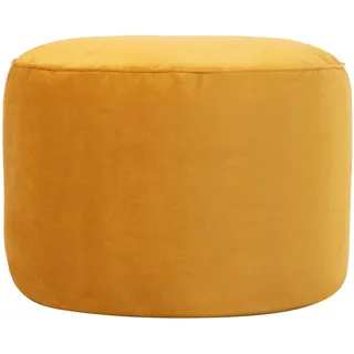 Icon Milano Hocker, Gelb, Flauschiger Samt Stoff, Samt Sitzsack, Sitzpuff Hocker mit Füllung, Fußhocker für das Wohnzimmer, Deko Wohnzimmer
