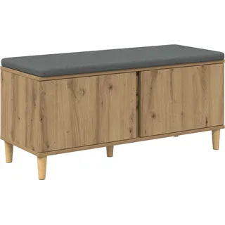 Flurbank mit Kissen mit Speicher Artisan-Eiche 100 x 38 x 46 cm - Braun