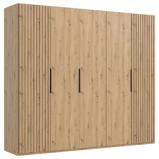 WIMEX Drehtürenschrank »Andorra by fresh to go« Mit 3D-Leisten für Akustikpaneel-Optik braun