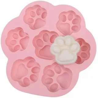 Muffinform Silikon Herzform Backform, Silikonform, Große rosafarbene Katzenpfoten-Silikonform, Silikon Muffinförmchen, Antihaft Muffin Backform Herz Fur Cupcake, Pudding und Mini Kuchen