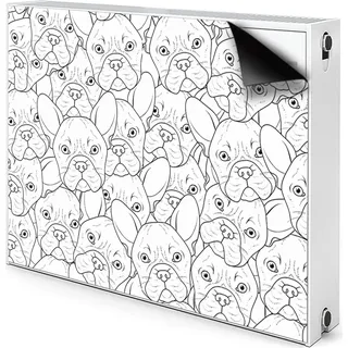 Magnet Heizung Verkleidung Abdeckung Heizung Heizkörperabdeckung 80x60 cm - Hund, Bulldogge