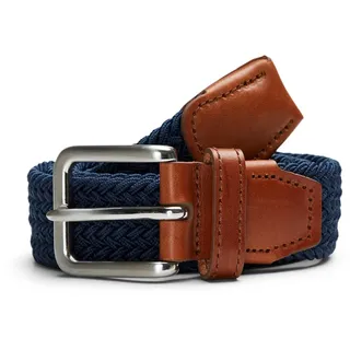 JACK & JONES JACSPRING WOVEN BELT Noos, mit silberfarbener Schließe blau