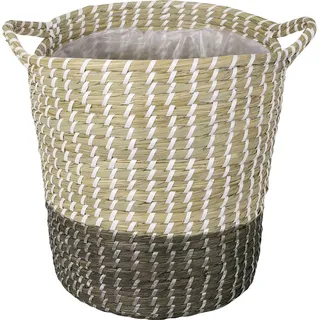 Pflanzkorb Seegras Ø 33 cm x 35 cm Natur-Grau