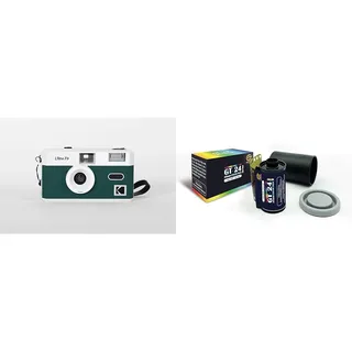 KODAK F9 - Wiederaufladbare Kamera Ultra F9-35mm - Nachtgrün + GT Photo Retro Farbfilm 35mm - 24 Aufnahmen