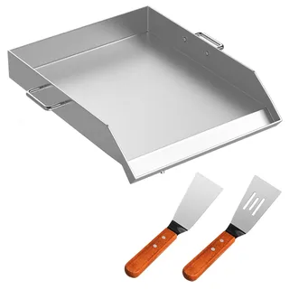 Vevor Grillplatte 40 x 45,7 cm Edelstahl, Gusseisen weiß