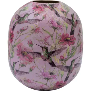 Tischvase CREATIV HOME "Vase", rosa, H:32cm Ø:27cm, Vasen, Tischvase, mit floralem Dekor