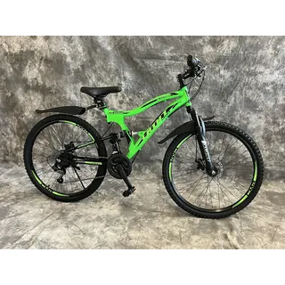Shimano Generisch 26 MTB Vollgefedert, 21-Gang Kettenschaltung, Scheibenbremsen NEU 2459-SCHWARZ-ROT - schwarz