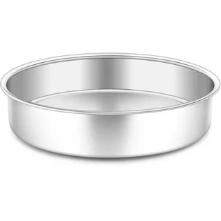 Homikit Edelstahl Backform, 24cm Kuchenform Tortenform, 7cm Tief Hochwertig Kuchenbackform, Ungiftig & Rostfrei, Spiegelpoliert & Spülmaschinenfest