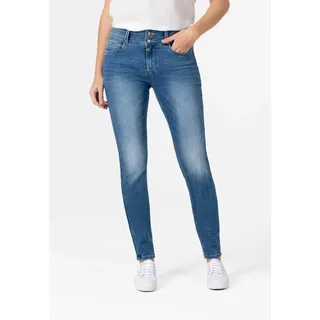 Slim-fit-Jeans TIMEZONE "Slim EnyaTZ Womenshape", Damen, Gr. 32, Länge 32, blau, 62% Baumwolle 22% Polyester 14% Lyocell 2% Elastan, normal, Jeans Slim-fit-Jeans