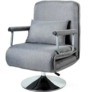 Schlafsessel 3in1 - Multifunktionaler Sessel mit Schlaffunktion, Relaxsessel mit Liege-/Bettfunktion, Klappbar, Grau - Grau