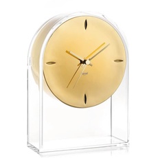 Kartell Air du Temps Tischuhr, Plastik, Kristallklar/gold, 21.5 x 8 x 30 cm