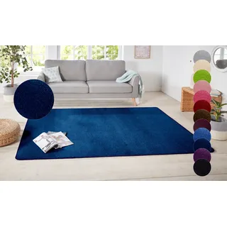 HANSE HOME "Shashi" Gr. 6, blau Dunkelblau, B:200cm H:8,5mm L:300cm, Kunstfaser, Teppiche, Teppich, Kurzflor, Unifarben, Läufer, weich, Esszimmer, Kinderzimmer, Flur, Schlafzimmer, Küche – Uni 200x300cm