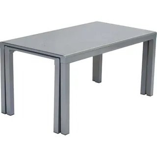 Gartentisch MERXX "Flex Ausziehtisch", silber (silber, silber, grau), B:89cm H:79cm T:160cm, Aluminium;Sicherheitsglas, Tische, Gartentisch, erweiterbar, BxT: ca. 89/75 x 160/320 cm, auch separat aufstellbar