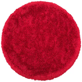 Beliani Cide Zottelteppich 140 x 140 cm Blau/Rot/Schwarz