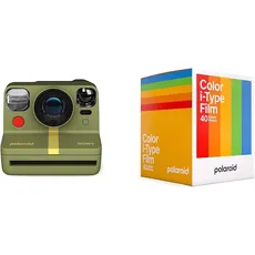 Polaroid Now+ Gen 2 Sofortbildkamera - Waldgrün, Keine Filme & Color Film für i-Type - x40 Filmpaket