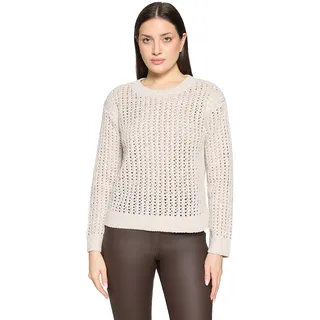 Betty Barclay Rundhalspullover »Grobstrick-Pullover mit Lochmuster«, beige,