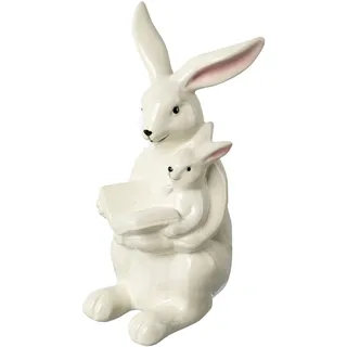 Creativ home Osterhase »Osterdeko mit fröhlichem Gesicht« Hase aus Keramik, Höhe 22,50 cm, weiß
