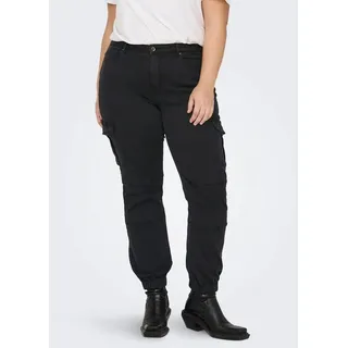 ONLY CARMAKOMA Damen CARMISSOURI REG ANK Cargo Mas NOOS Jeans Solid, Washed Black, 54W x 32L