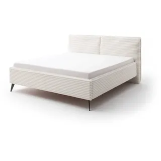 Meise Möbel Matera Polsterbett hellbeige mit schwarzen Metallfuß,