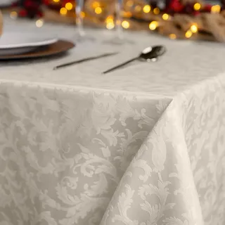 Giovanni Dolcinotti rechteckige Tischdecke Weihnachten 140 x 280 cm Elfenbein