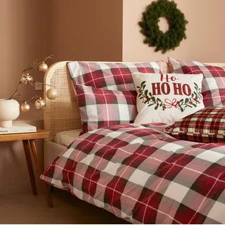 Bettwäsche "Mileja in Gr. 135x200 oder 155x220 cm", rot, B/L: 155cm x 220cm, 1 Stk., 1 Stk., Renforcé, B/L: 80cm x 80cm, 2, Renforcé, Obermaterial: 100% Baumwolle, LEGER HOME BY LENA GERCKE, Bettwäsche, Bettwäsche, Bettwäsche aus Baumwolle, karierte Winterbettwäsche, Weihnachten
